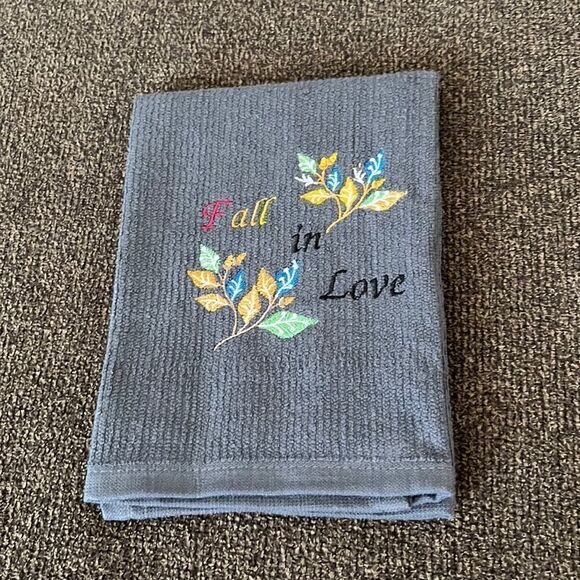 Custom Embroidered Cotton Barmop (2) Towels  “Happy Fall Y’all” “Fall in Love” - Picture 2 of 14